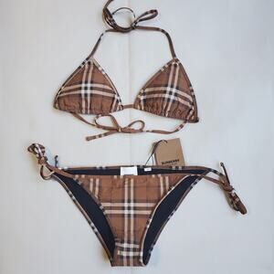 Burberry Brown Checkered Bikini